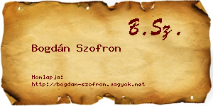 Bogdán Szofron névjegykártya